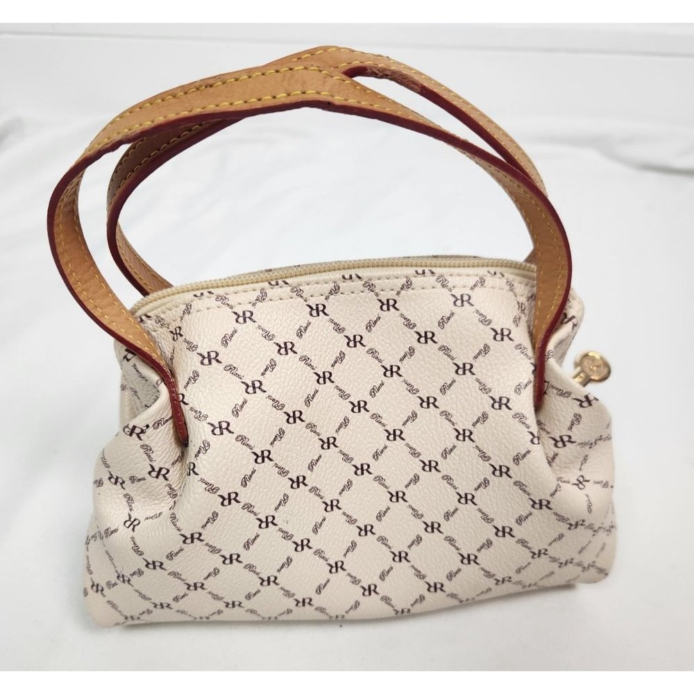 Rioni Small Leather Cream & Brown Signature 'The Baby Evening Bag' NWOT - Picture 3 of 7
